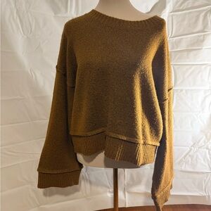 Double Zero Brown Crew Neck Sweater with Relaxed Fit